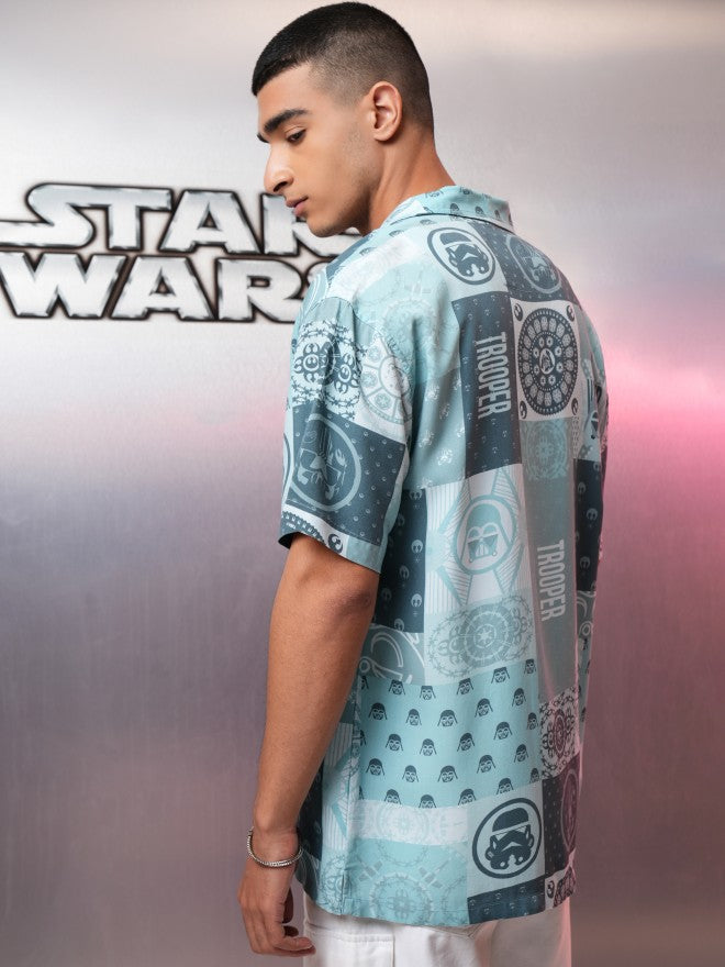 Star Wars By Highlander Men Blue Troopers Printed Relaxed Fit Casual Shirt - Blue - Image 3