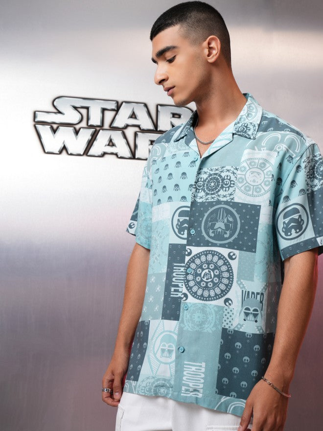 Star Wars By Highlander Men Blue Troopers Printed Relaxed Fit Casual Shirt - Blue - Image 4