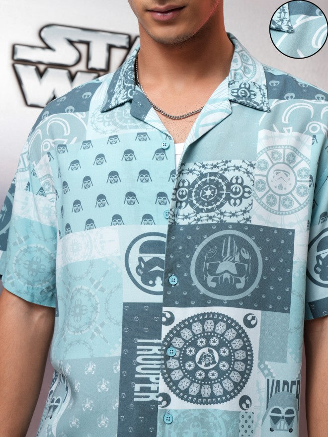 Star Wars By Highlander Men Blue Troopers Printed Relaxed Fit Casual Shirt - Blue - Image 5