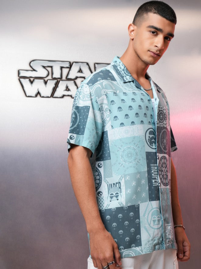 Star Wars By Highlander Men Blue Troopers Printed Relaxed Fit Casual Shirt - Blue - Image 6