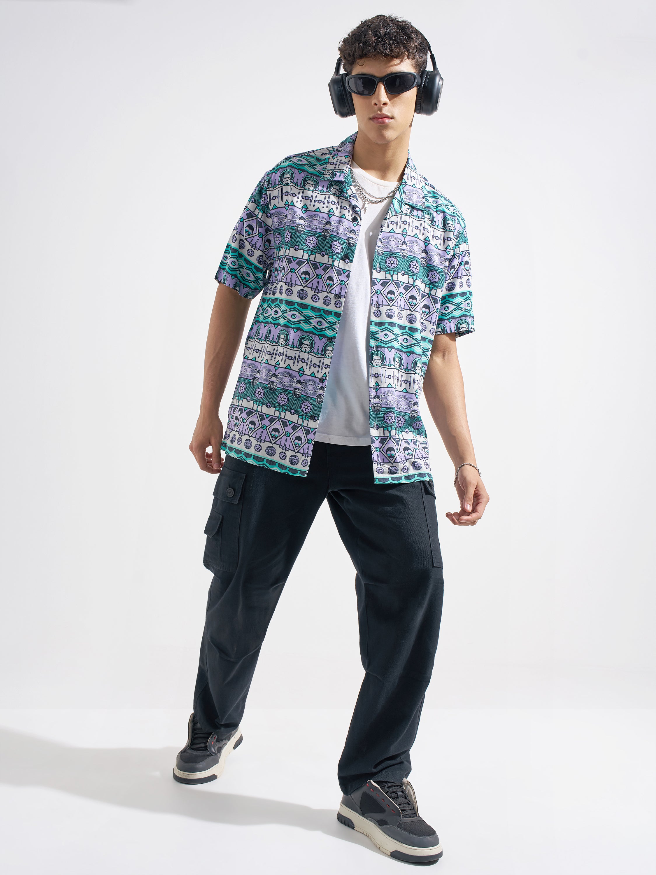 Highlander Men Multi Star Wars Printed Relaxed Fit Casual Shirt