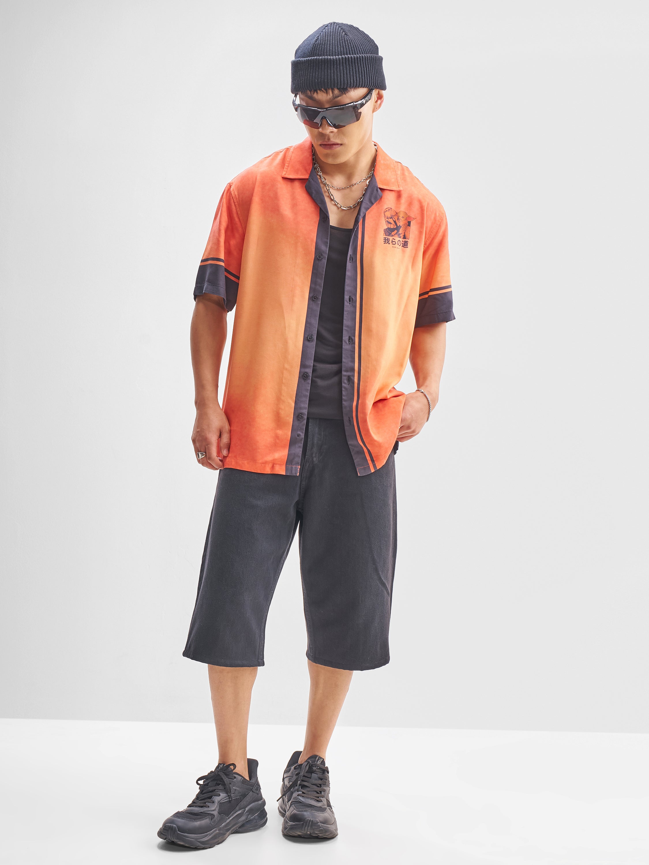 Star Wars By Highlander Men Orange The Mandalorian And Grogu Printed Relaxed Fit Casual Shirt - Orange - Image 2