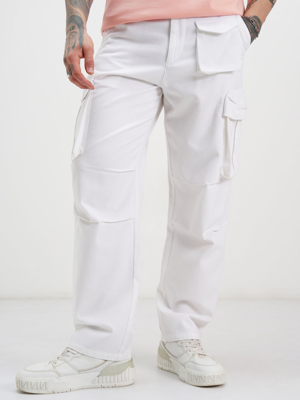 Star Wars Highlander Men White Star Wars Loose Fit Solid Regular Trouser - White - Image 1