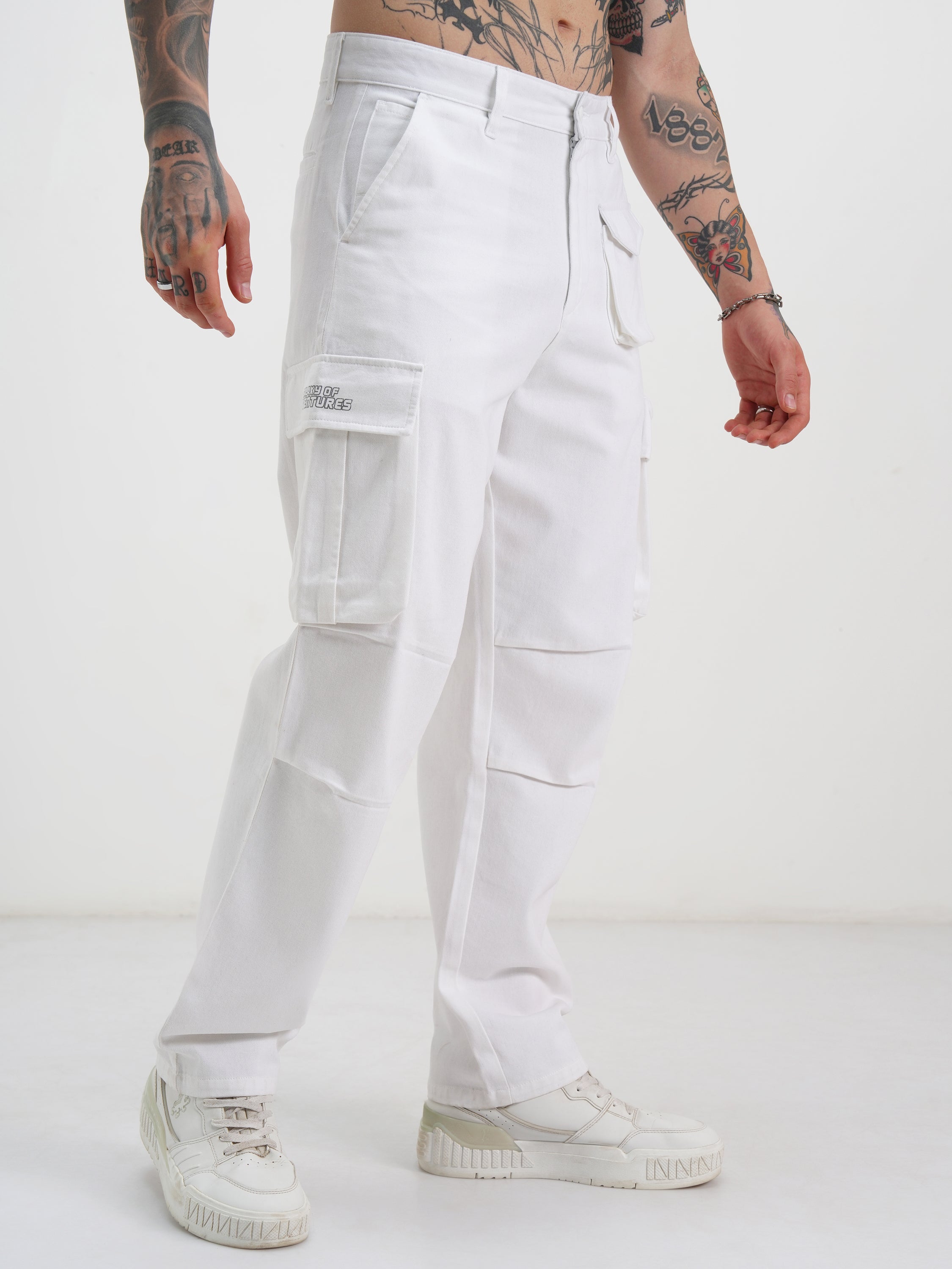 Star Wars Highlander Men White Star Wars Loose Fit Solid Regular Trouser - White - Image 6