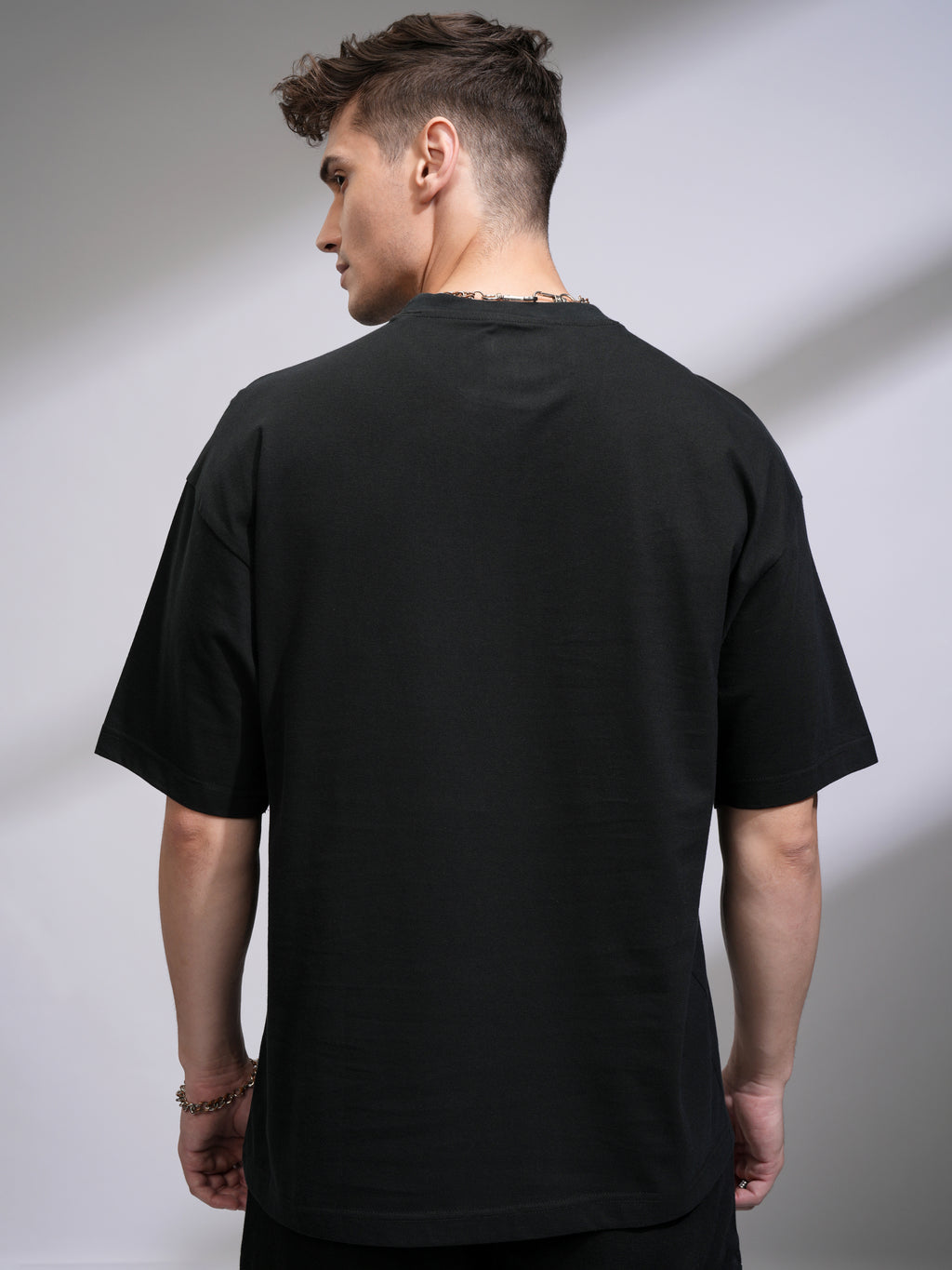 Highlander Men Black Star Wars Printed Round Neck Oversized Fit T-Shirt - Black - Image 3