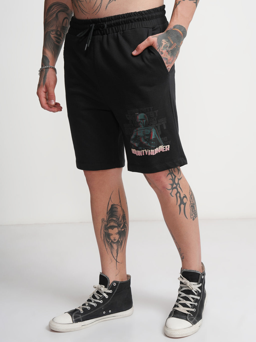 Star Wars By Highlander Men Black Darth Vader Relaxed Fit Shorts - Black - Image 4