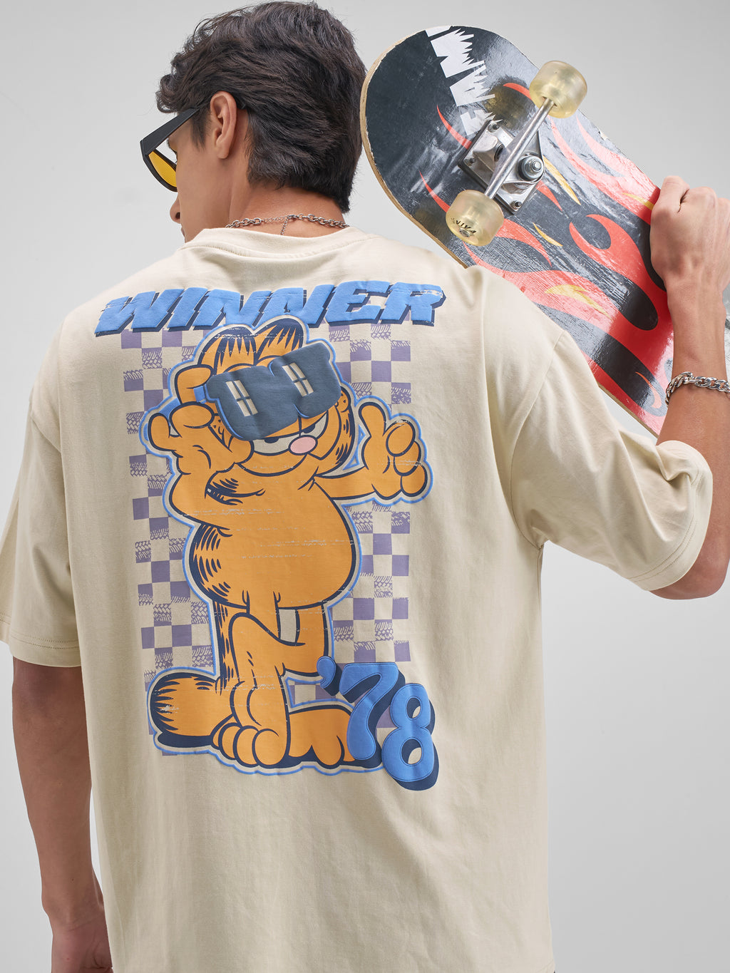 Highlander Men Beige Garfield Printed Round Neck T-Shirt - Beige - Image 3