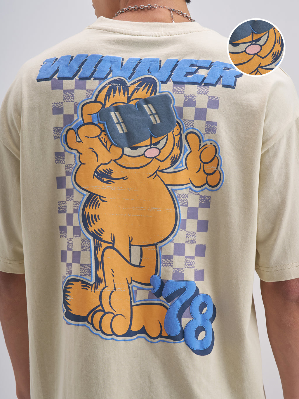 Highlander Men Beige Garfield Printed Round Neck T-Shirt - Beige - Image 7