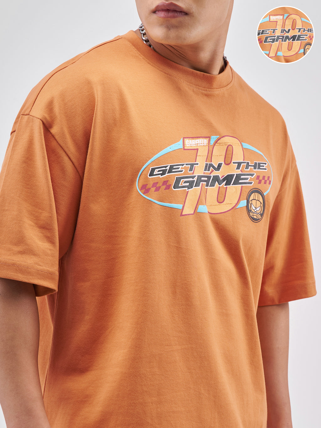 Highlander Men Rust Garfield Printed Round Neck Oversized Fit T-Shirt - Rust - Image 5