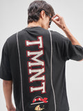 Highlander Men Black Ninja Turtles Embroidered Round Neck Embroidered T-Shirt - Black - Image 1