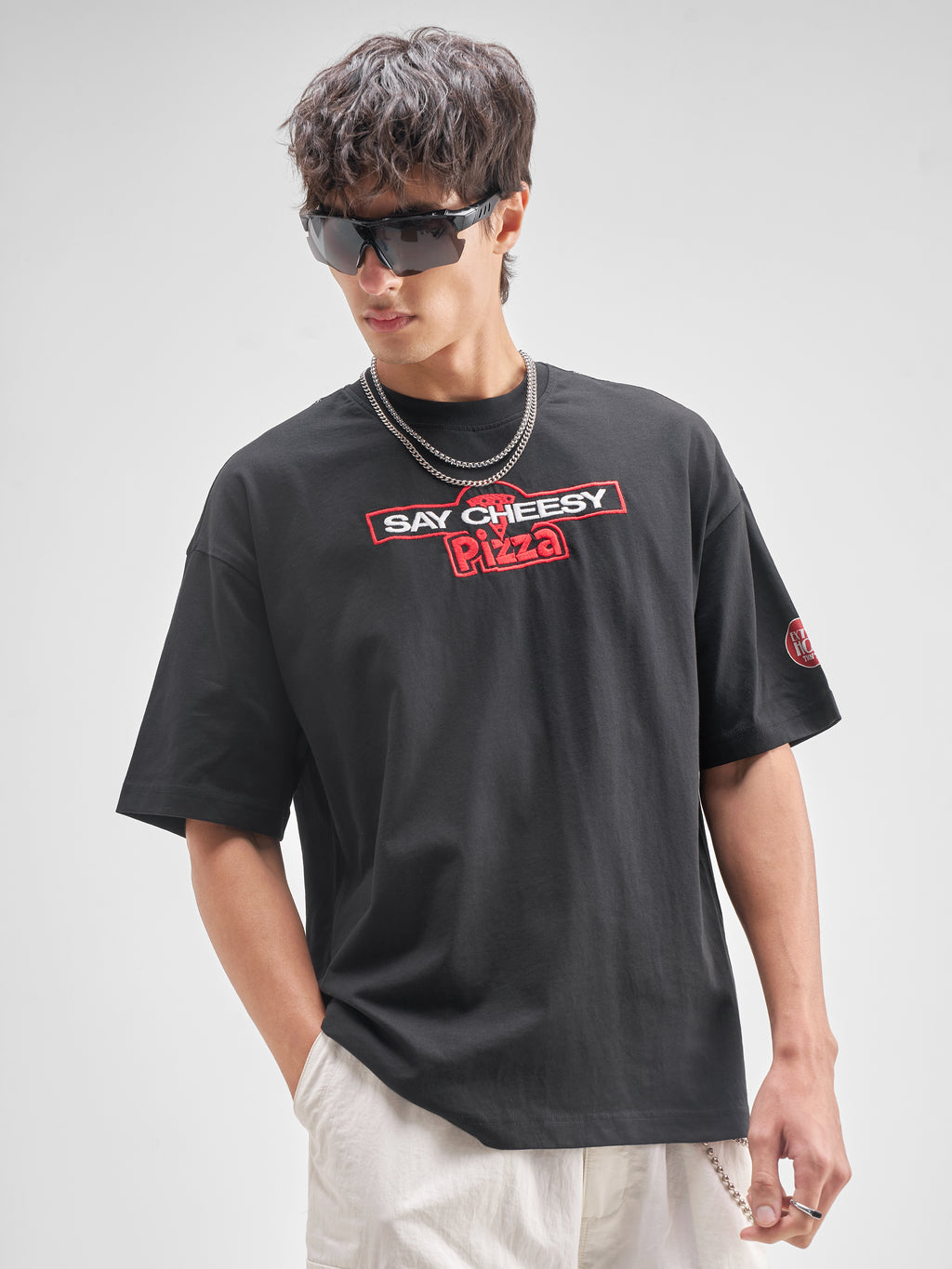 Highlander Men Black Ninja Turtles Embroidered Round Neck Embroidered T-Shirt - Black - Image 3