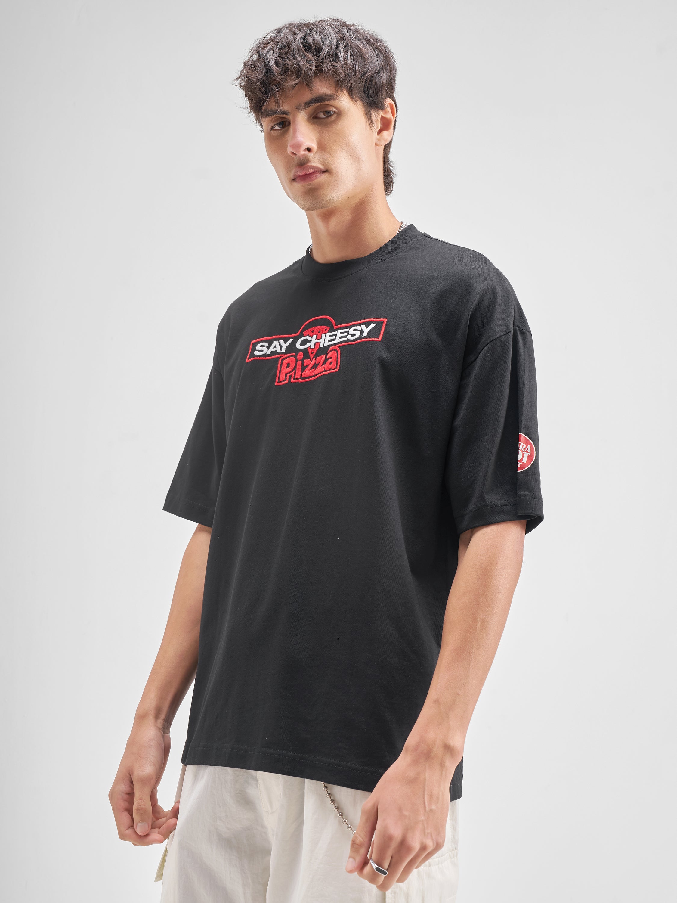 Highlander Men Black Ninja Turtles Embroidered Round Neck Embroidered T-Shirt - Black - Image 4