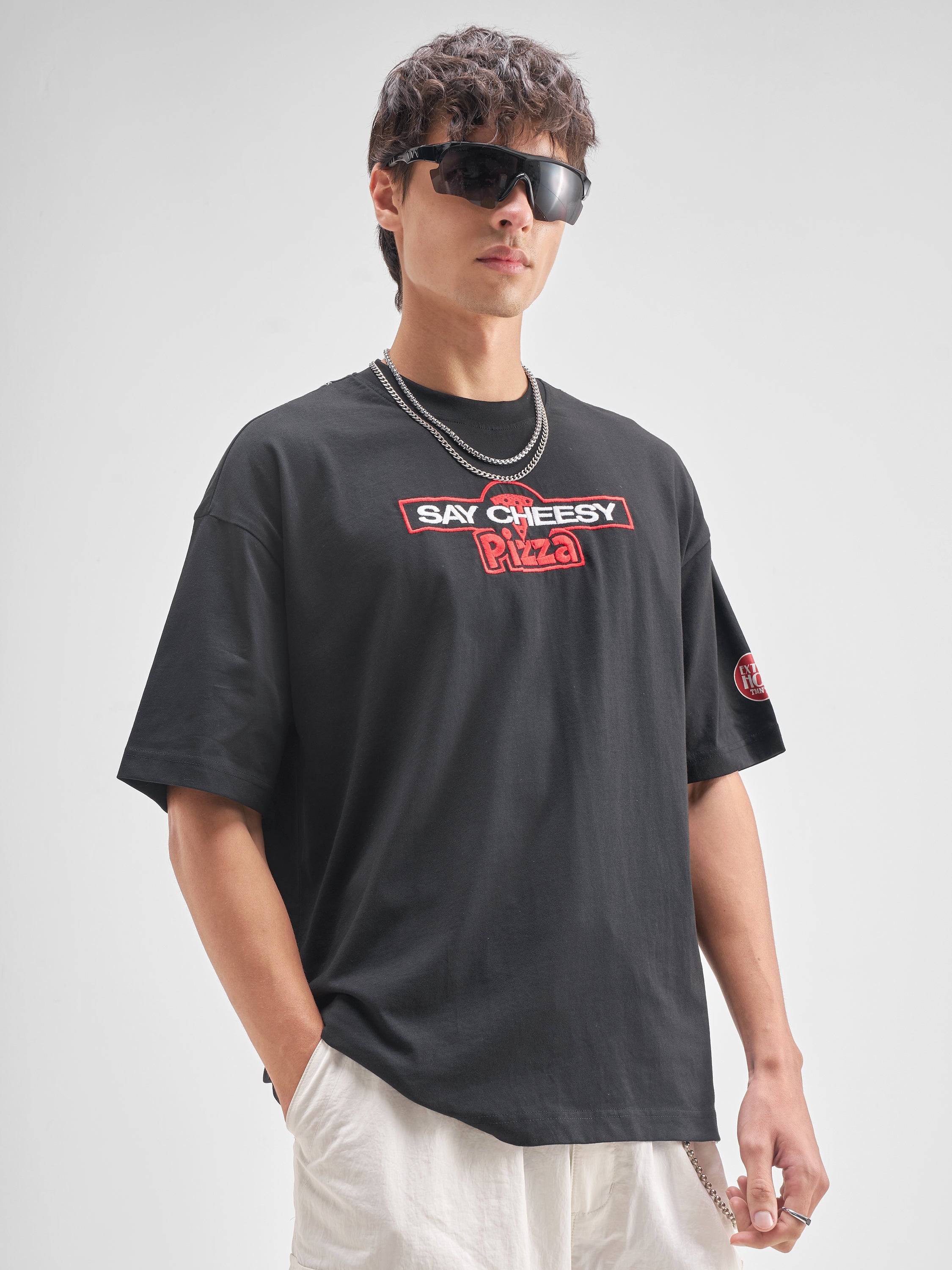 Highlander Men Black Ninja Turtles Embroidered Round Neck Embroidered T-Shirt - Black - Image 6