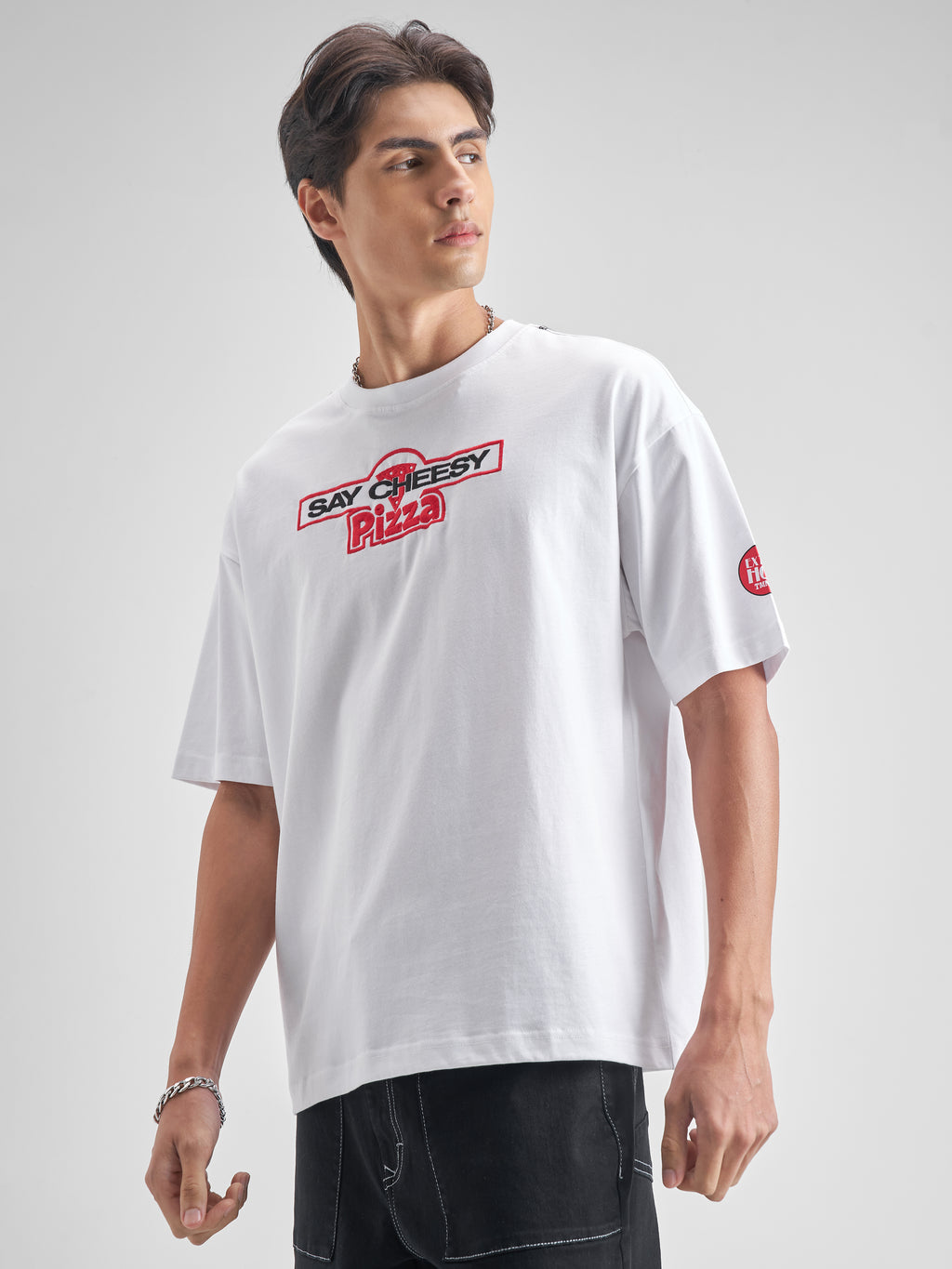 Highlander Men White Ninja Turtles Embroidered Round Neck T-Shirt - White - Image 6