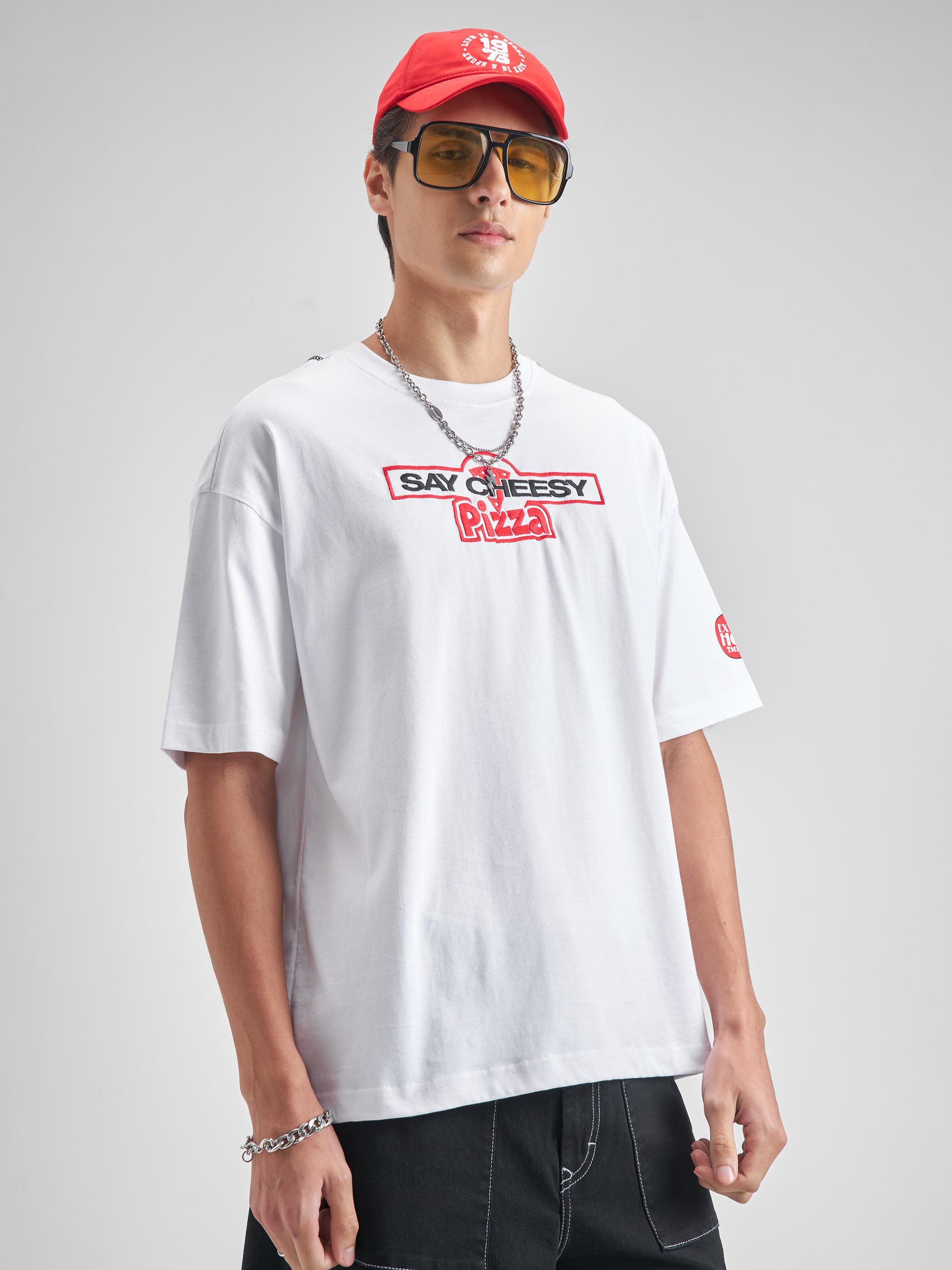 Highlander Men White Ninja Turtles Embroidered Round Neck T-Shirt - White - Image 8