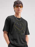 Highlander Men Black SmileyWorld® Applique Round Neck Applique T-Shirt - Black - Image 1