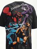 Highlander Men Black Ninja Turtles Printed Round Neck Oversized Fit T-Shirt - Black - Image 1