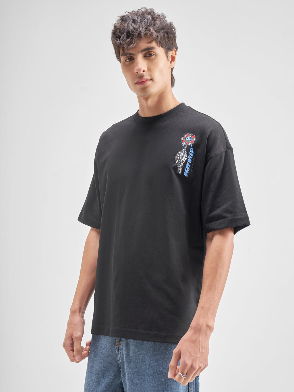 Highlander Men Black SmileyWorld® Printed Round Neck T-Shirt - Black - Image 4