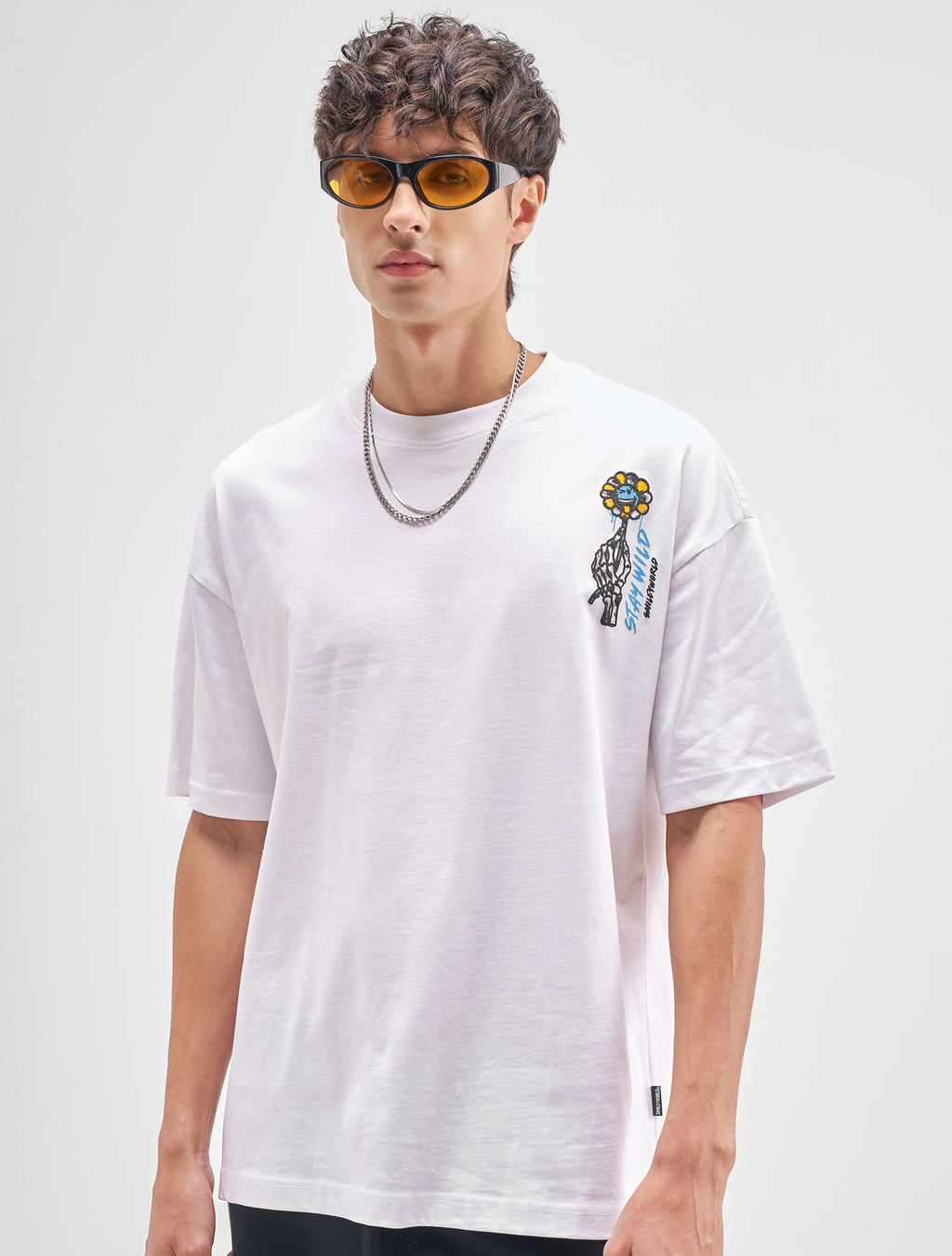 Highlander Men White SmileyWorld® Printed Round Neck T-Shirt - White - Image 3