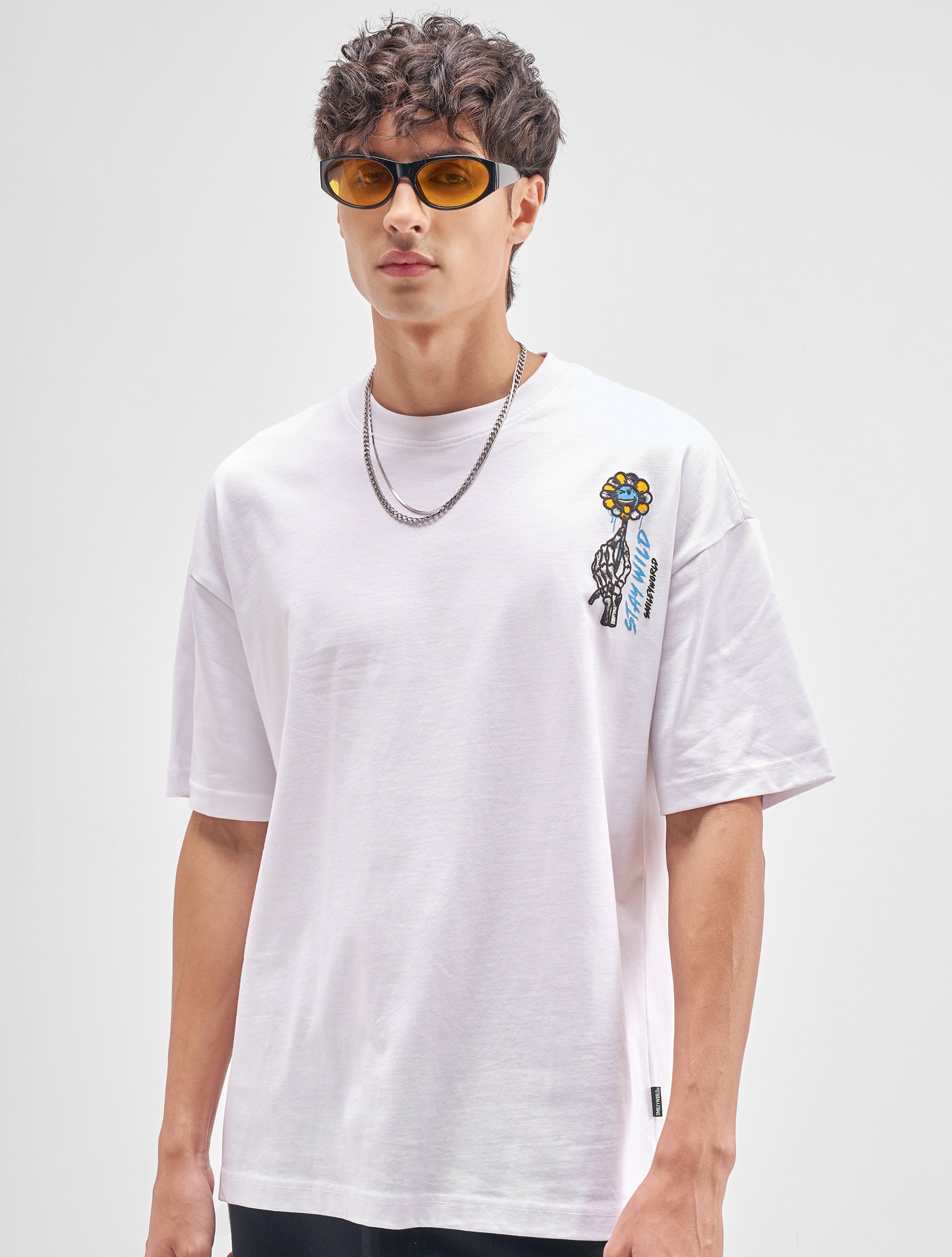 Highlander Men White SmileyWorld® Printed Round Neck T-Shirt - White - Image 3