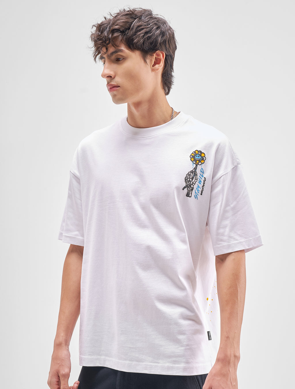 Highlander Men White SmileyWorld® Printed Round Neck T-Shirt - White - Image 4
