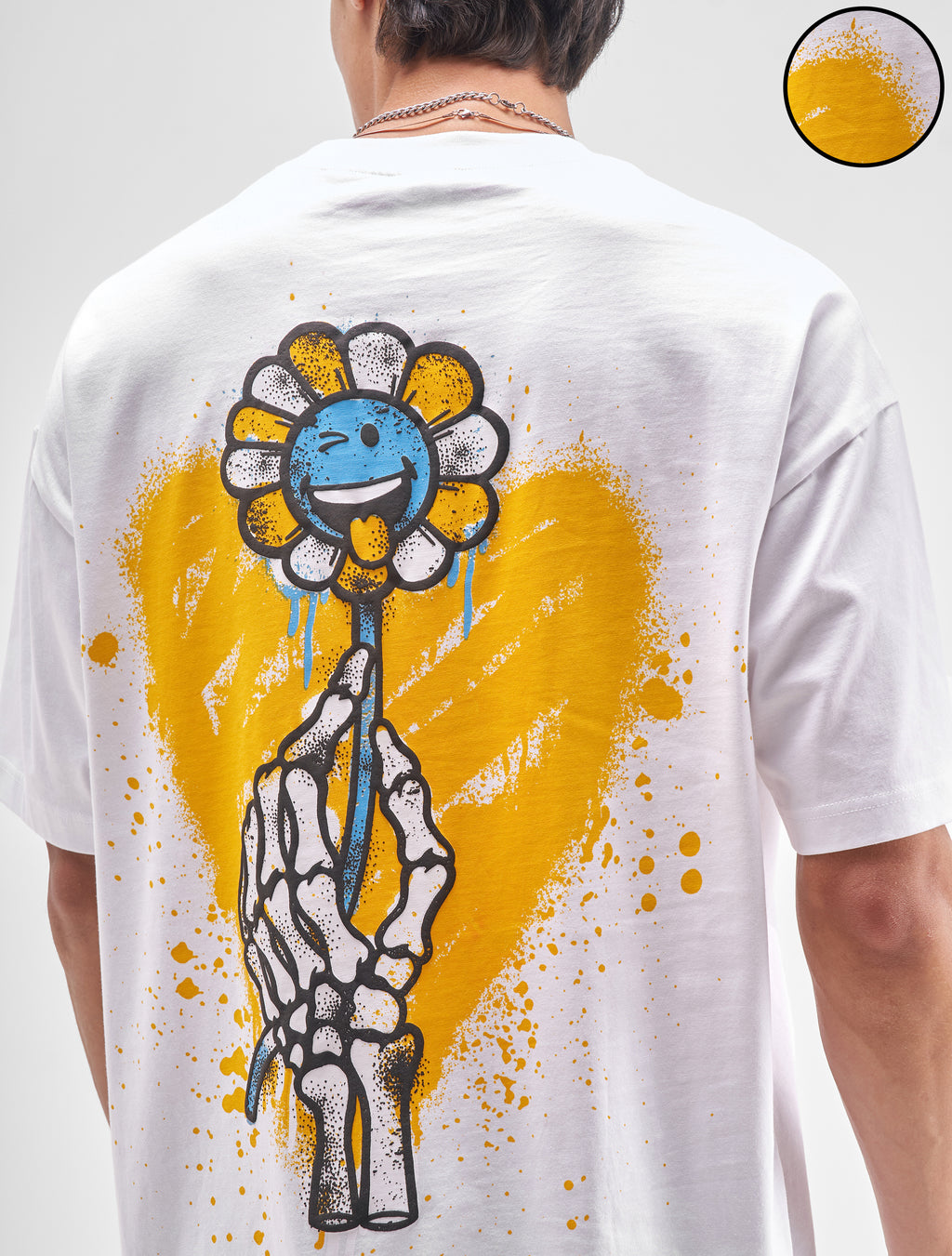 Highlander Men White SmileyWorld® Printed Round Neck T-Shirt - White - Image 5