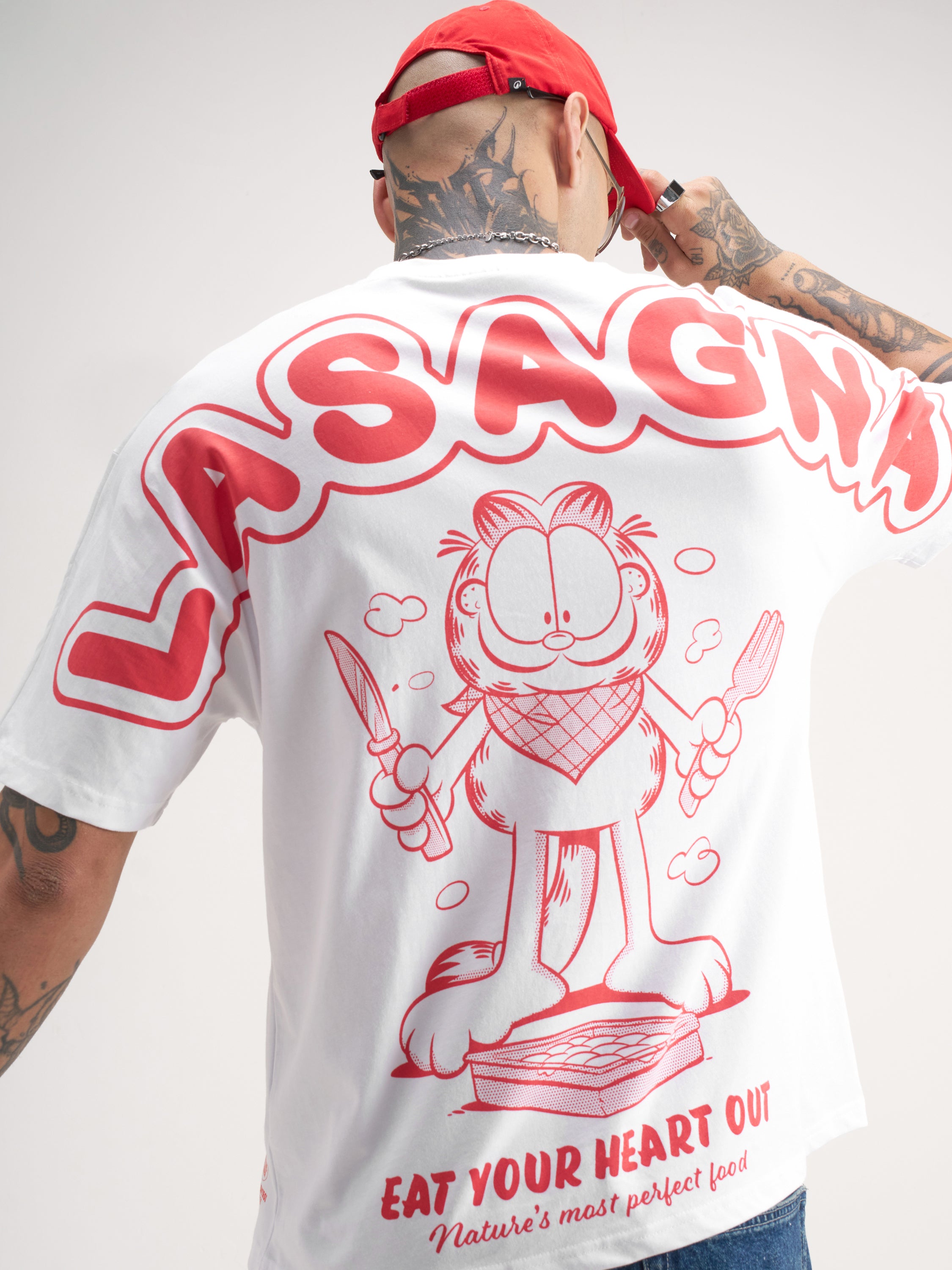 Highlander Men White Garfield Printed Round Neck T-Shirt - White - Image 1