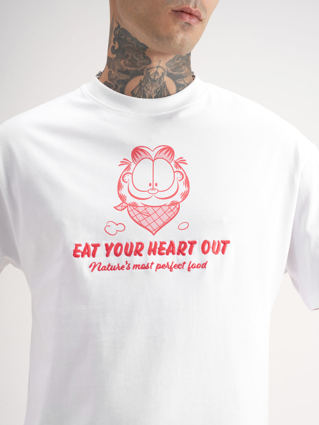 Highlander Men White Garfield Printed Round Neck T-Shirt - White - Image 7