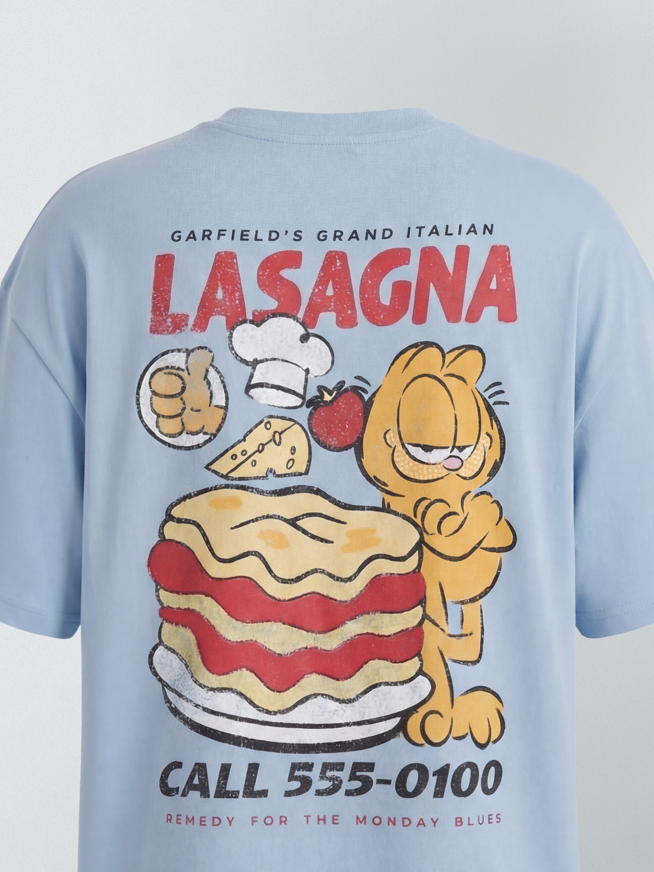 Highlander Men Blue Garfield Printed Round Neck T-Shirt - Blue - Image 1