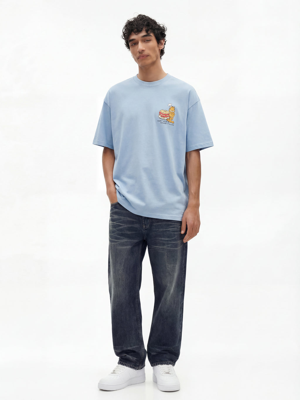 Highlander Men Blue Garfield Printed Round Neck T-Shirt - Blue - Image 4