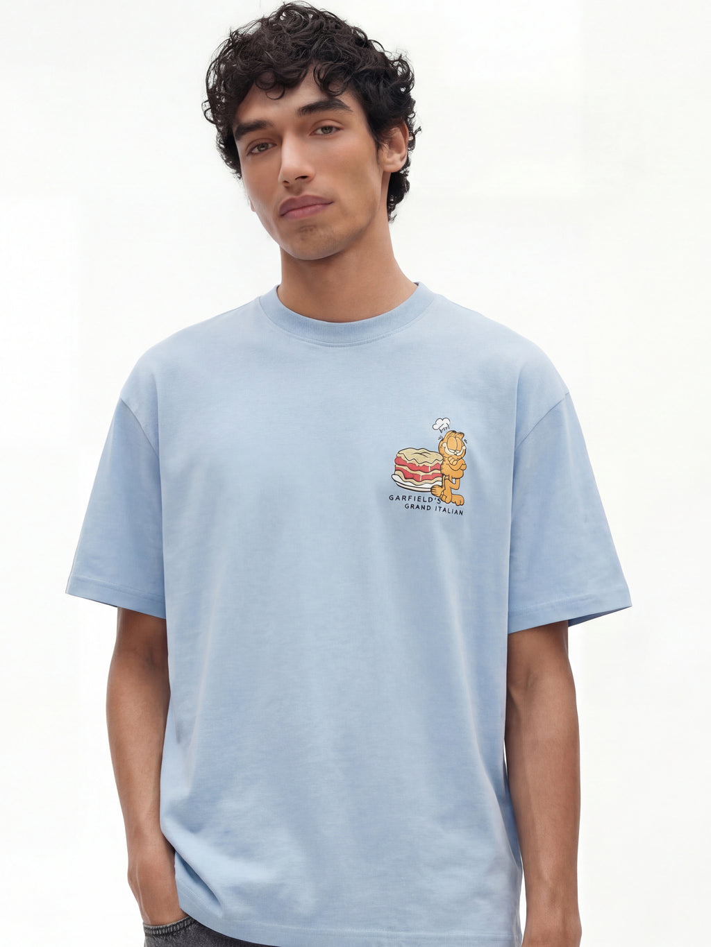 Highlander Men Blue Garfield Printed Round Neck T-Shirt - Blue - Image 5
