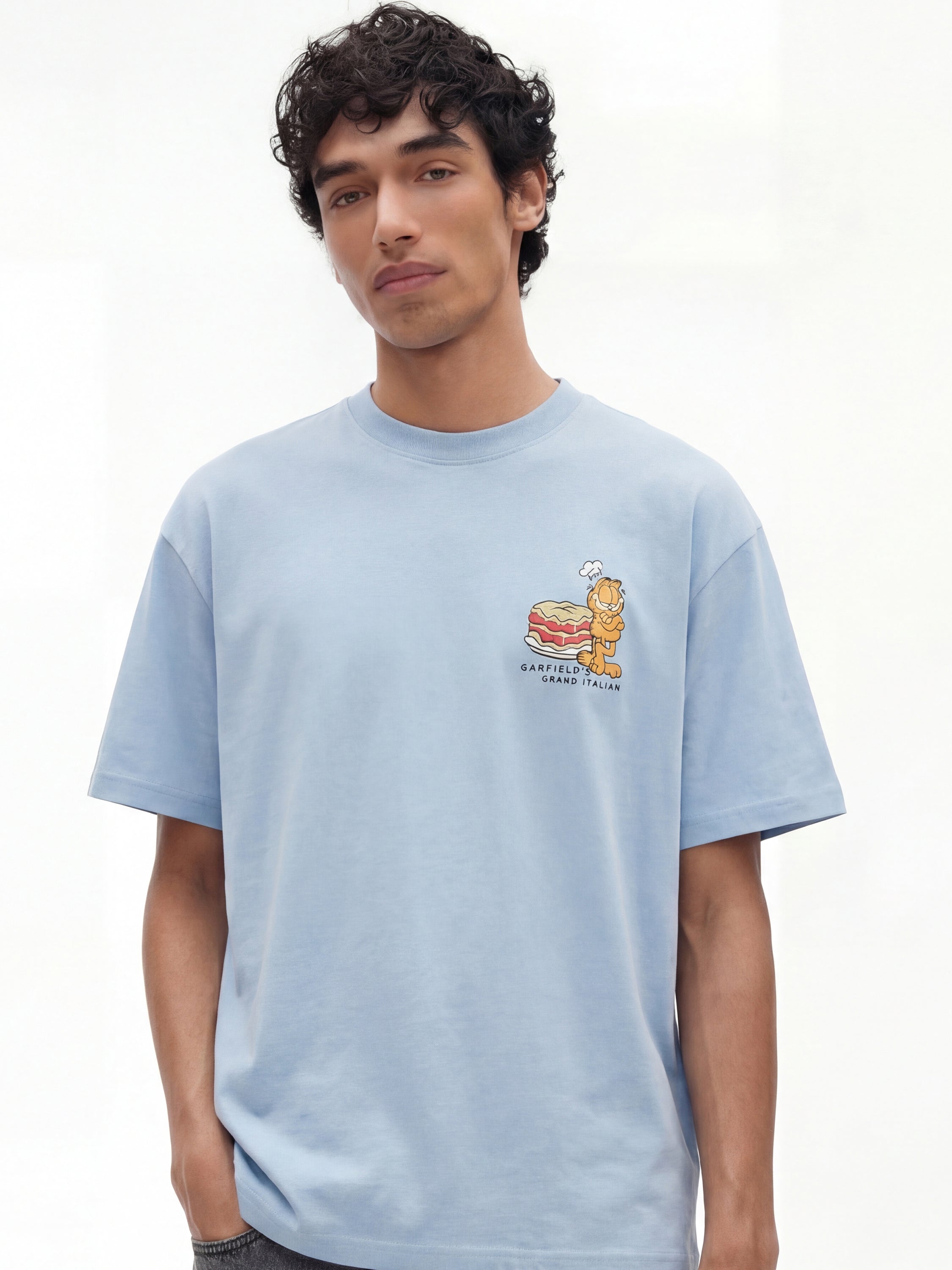 Highlander Men Blue Garfield Printed Round Neck T-Shirt - Blue - Image 5
