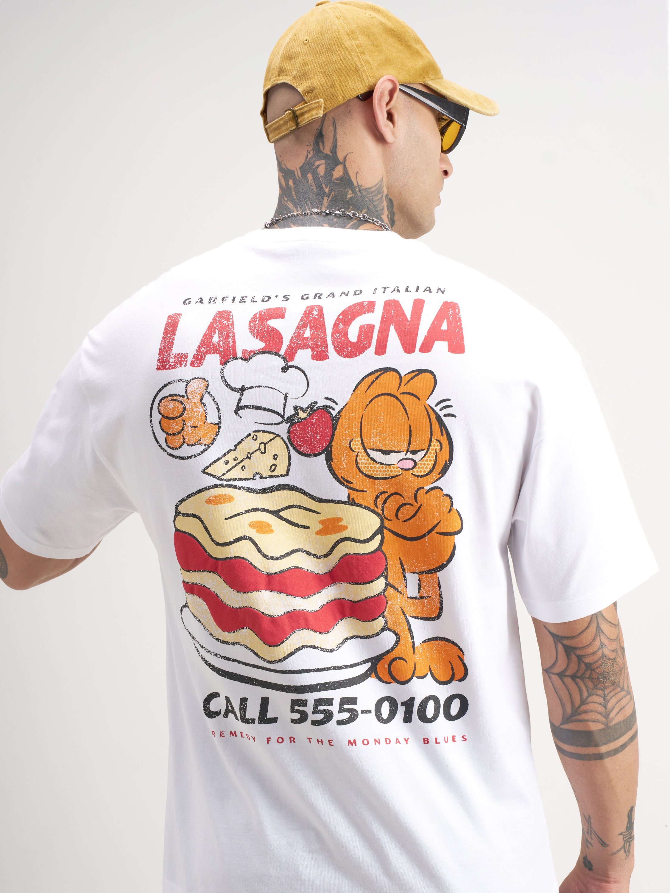 Highlander Men White Garfield Printed Round Neck T-Shirt - White - Image 1