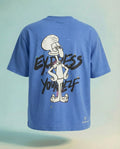 Highlander Men Blue Spongebob Squarepants Printed Round Neck Oversized Fit T-Shirt - Blue - Image 1