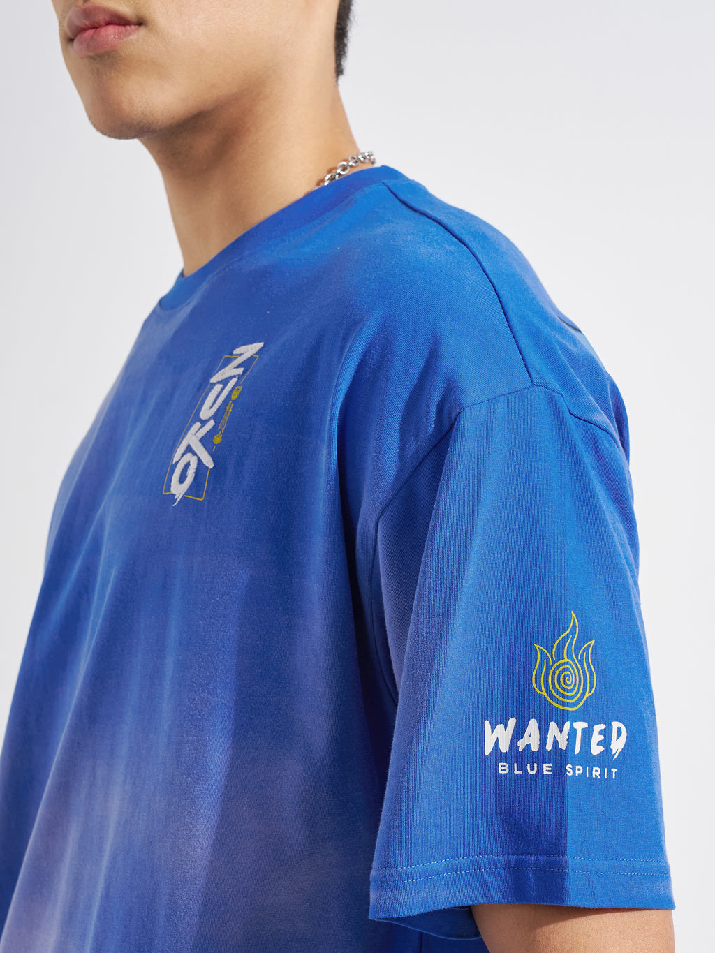 Highlander Men Blue Avatar Printed Round Neck Oversized Fit T-Shirt