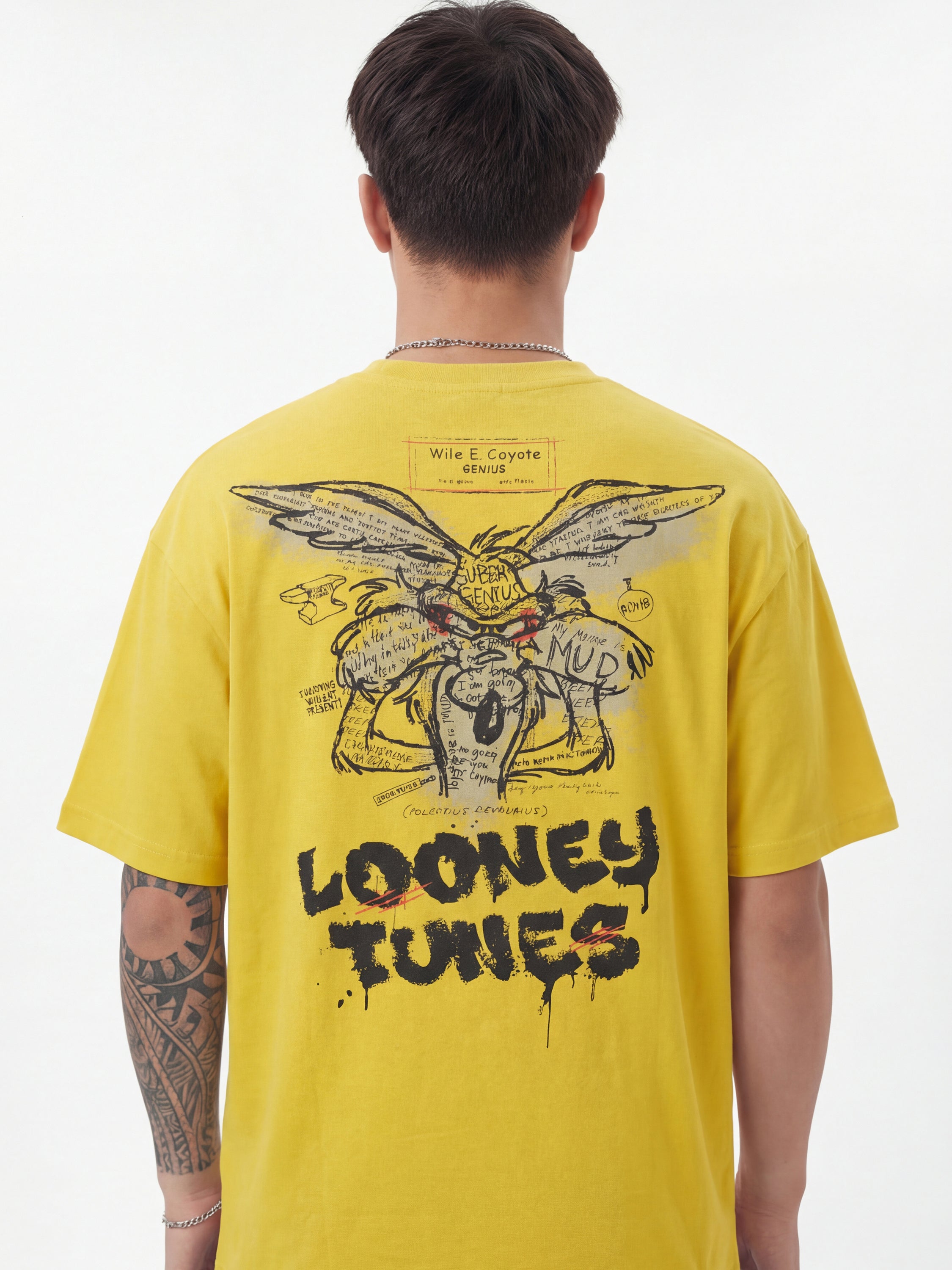 WB By Highlander Men Yellow Looney Tunes Printed Round Neck T-Shirt - Yellow - Image 3