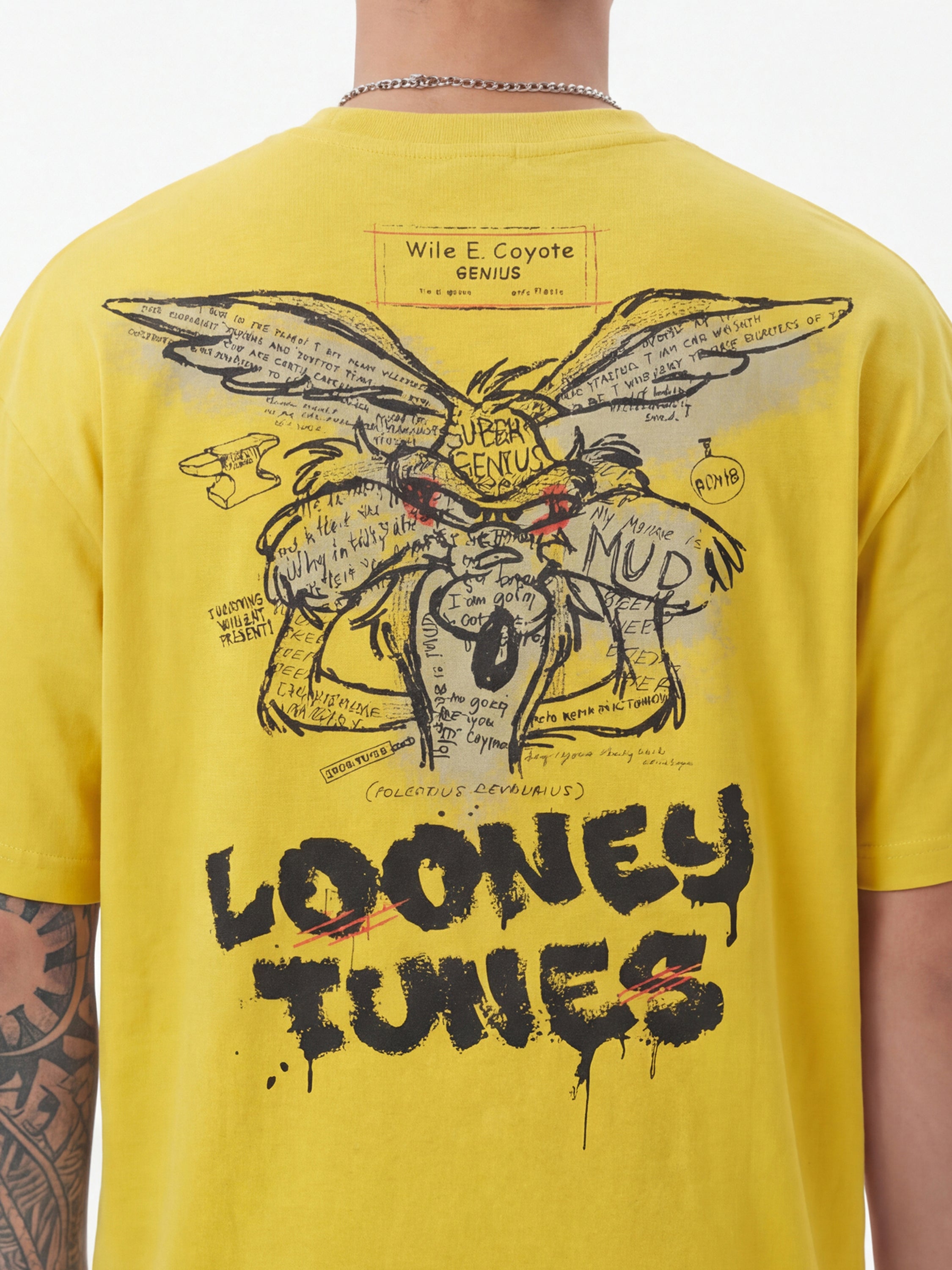 WB By Highlander Men Yellow Looney Tunes Printed Round Neck T-Shirt - Yellow - Image 7