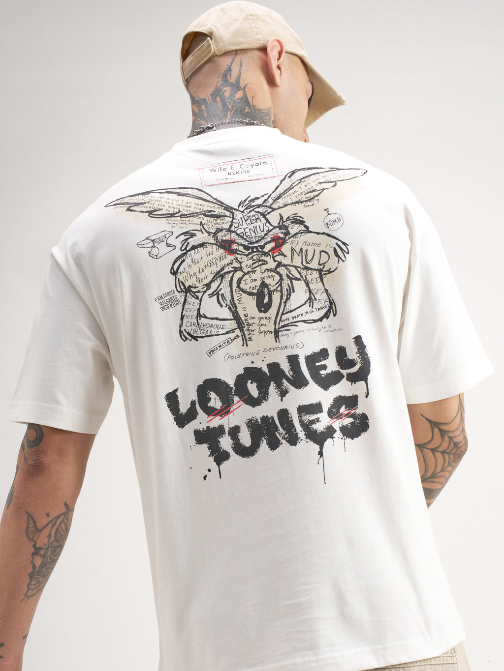 WB By Highlander Men White Looney Tunes Printed Round Neck T-Shirt - White - Image 1