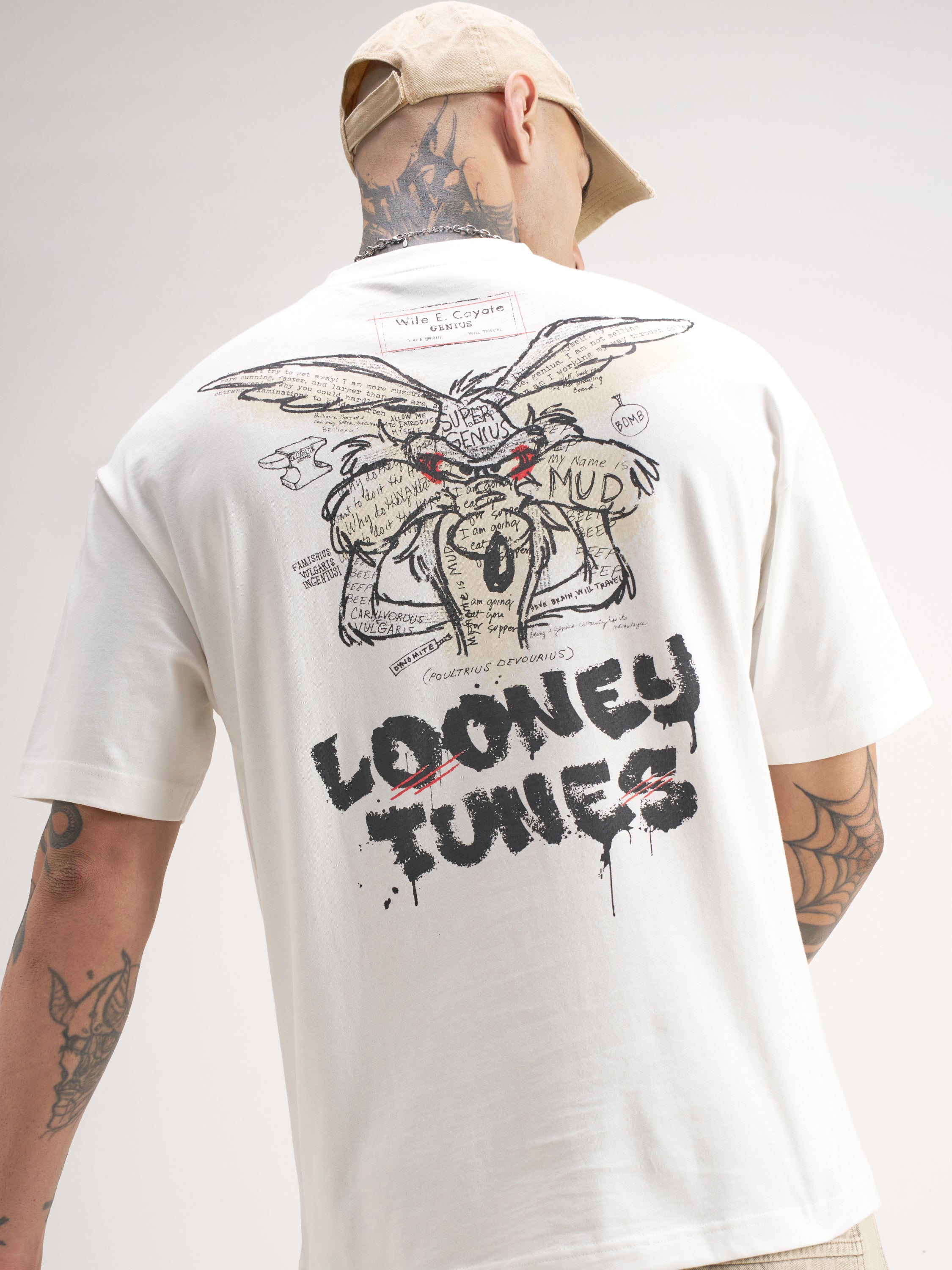 WB By Highlander Men White Looney Tunes Printed Round Neck T-Shirt - White - Image 1
