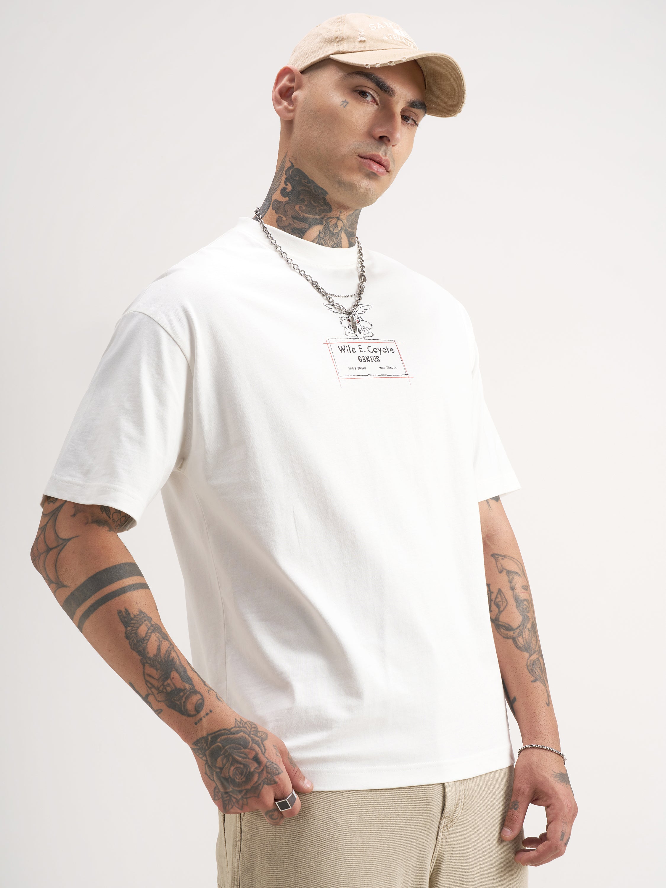 WB By Highlander Men White Looney Tunes Printed Round Neck T-Shirt - White - Image 6