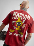 WB By Highlander Men Red Looney Tunes Printed Round Neck Oversized Fit T-Shirt - Red - Image 1