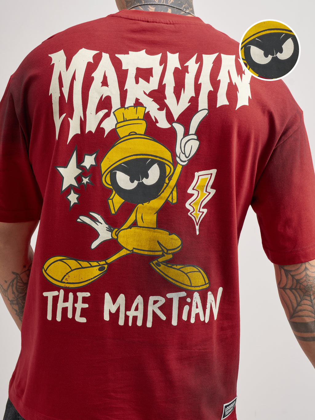 WB By Highlander Men Red Looney Tunes Printed Round Neck Oversized Fit T-Shirt - Red - Image 5