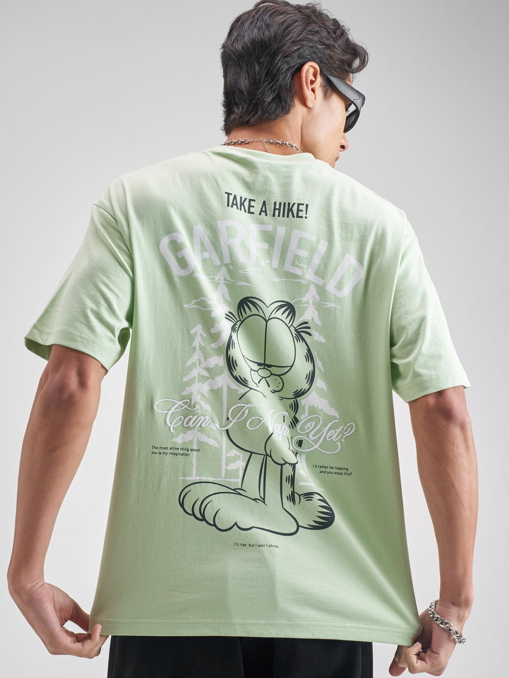 Highlander Men Green Garfield Embroidered Round Neck T-Shirt - Green - Image 1