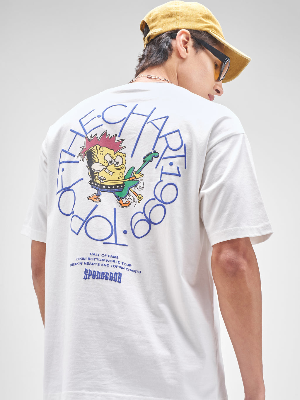 Highlander Men White Spongebob Squarepants Printed Round Neck T-Shirt - White - Image 1