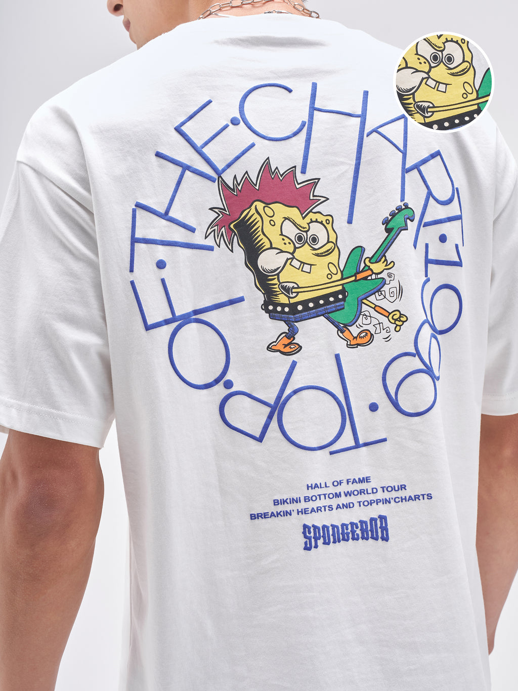 Highlander Men White Spongebob Squarepants Printed Round Neck T-Shirt - White - Image 5