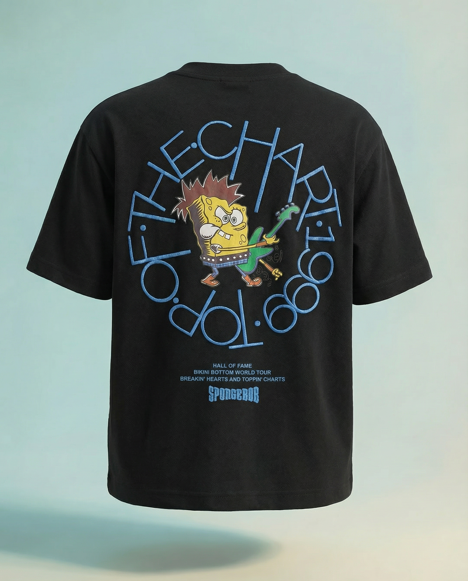 Highlander Men Black Spongebob Squarepants Printed Round Neck T-Shirt - Black - Image 1