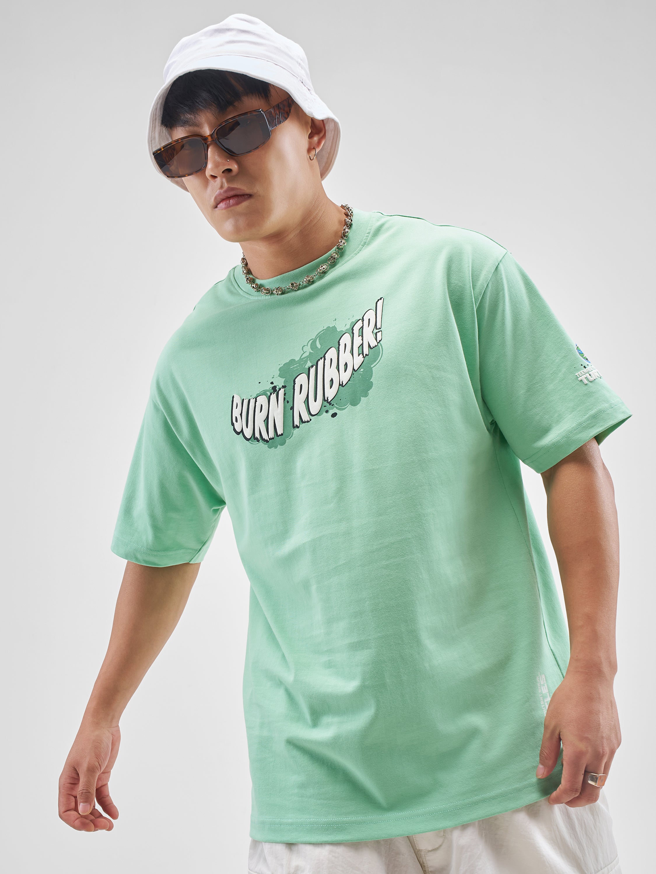 Highlander Men Green Ninja Turtles Printed Round Neck T-Shirt - Green - Image 3