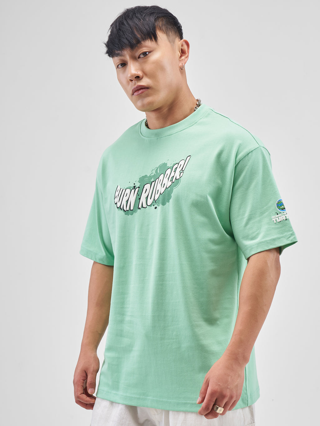 Highlander Men Green Ninja Turtles Printed Round Neck T-Shirt - Green - Image 4