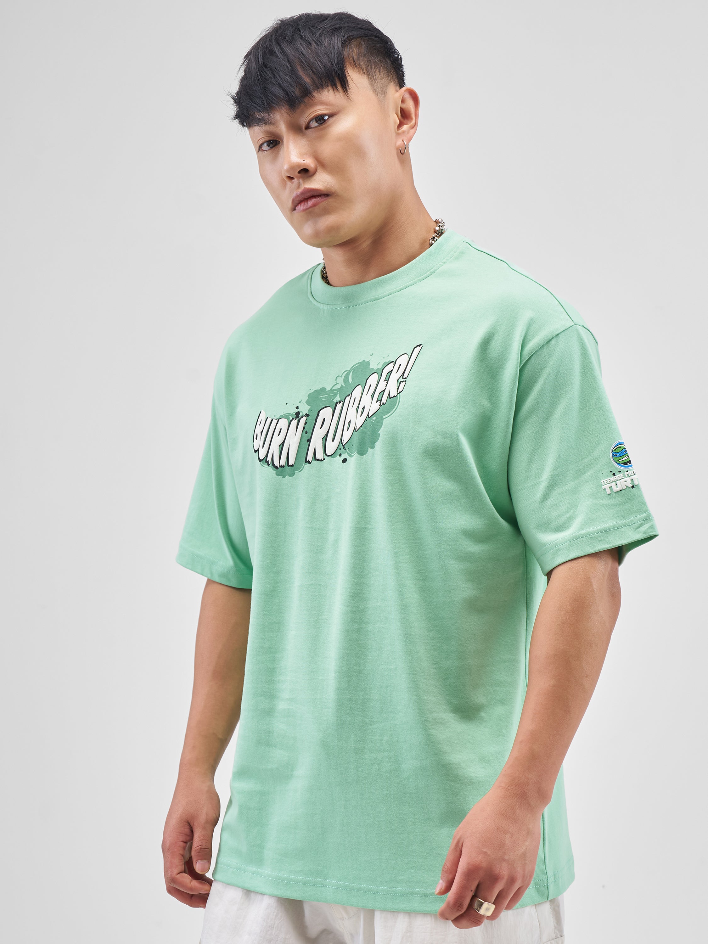 Highlander Men Green Ninja Turtles Printed Round Neck T-Shirt - Green - Image 4