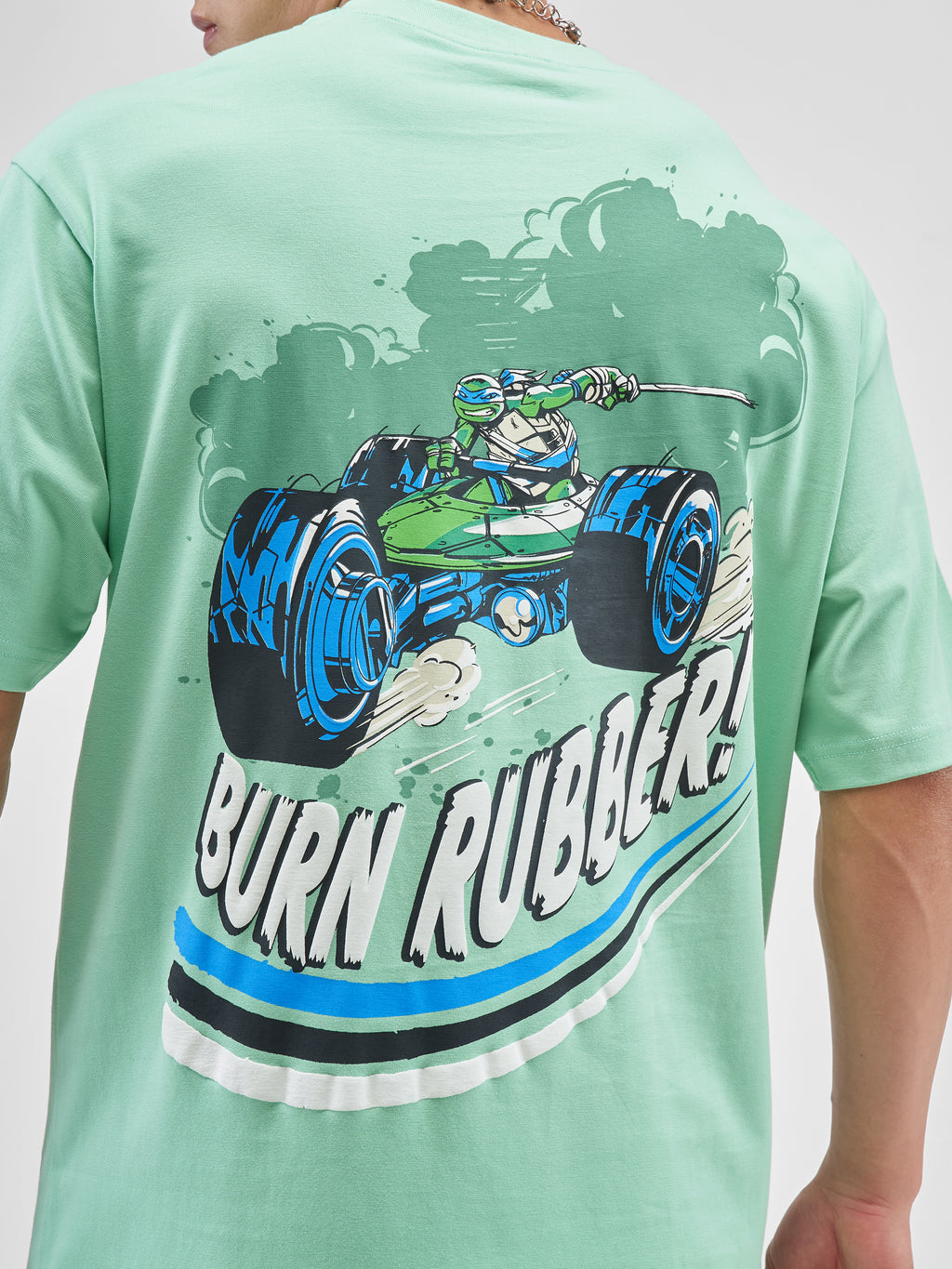 Highlander Men Green Ninja Turtles Printed Round Neck T-Shirt - Green - Image 5